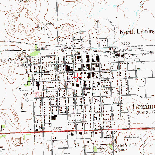 Topographic Map of Lemmon Fire Department, SD