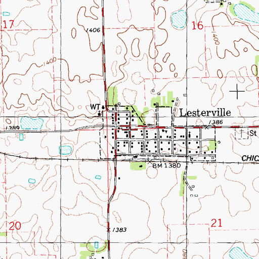 Topographic Map of Lesterville Fire and Rescue, SD