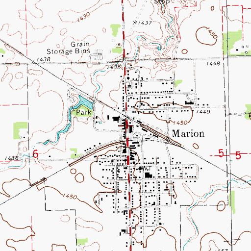 Topographic Map of Marion Fire Department, SD