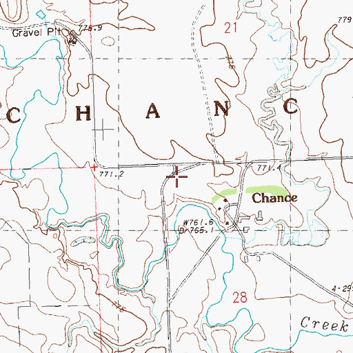 Topographic Map of Meadow Fire Department, SD