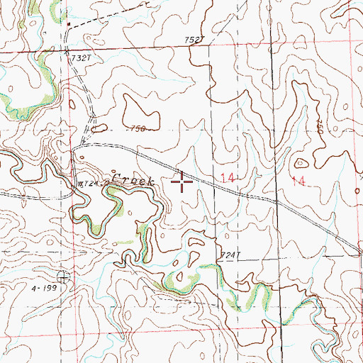 Topographic Map of Meadow Fire Department, SD