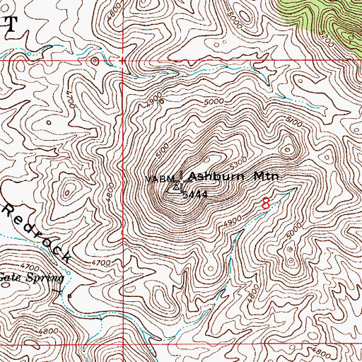 Topographic Map of Ashburn Mountain, AZ