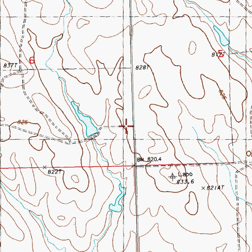 Topographic Map of Opal Fire Department, SD
