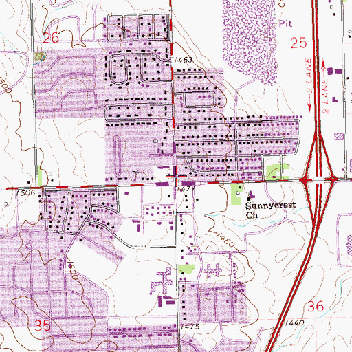 Topographic Map of Sioux Falls Fire Rescue Station 6, SD