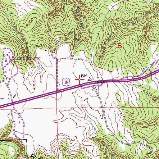 Topographic Map of Rockerville Volunteer Fire Department Station 1, SD