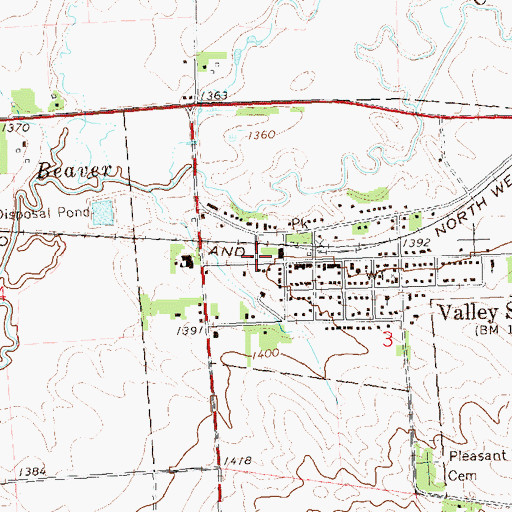 Topographic Map of Valley Springs Fire Department, SD