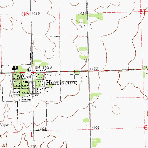 Topographic Map of Harrisburg Fire Department, SD
