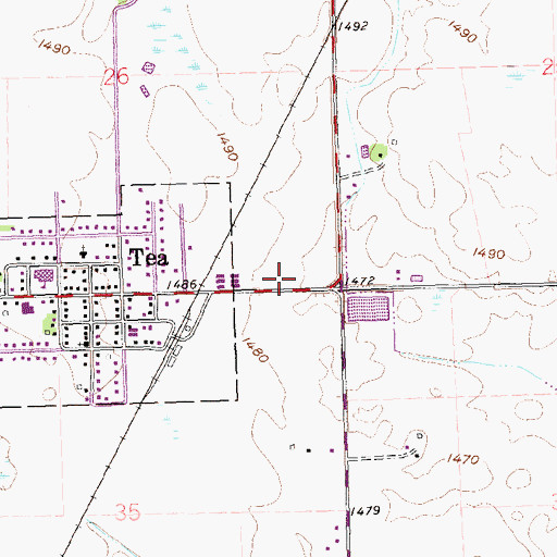 Topographic Map of Tea Fire Department, SD