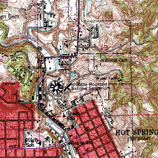 Topographic Map of Department of Veterans Affairs Medical Center Fire Department, SD