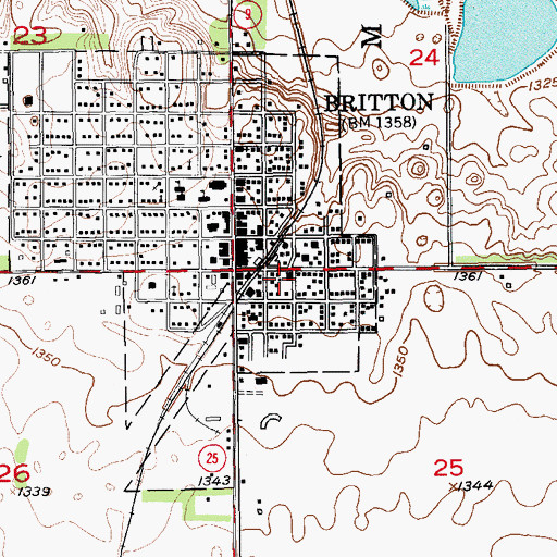 Topographic Map of North Marshall Fire Department, SD