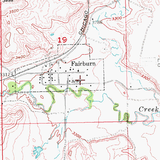 Topographic Map of Fairburn Fire Department, SD