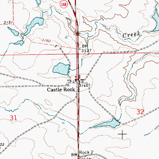 Topographic Map of Castle Rock Volunteer Fire Department, SD