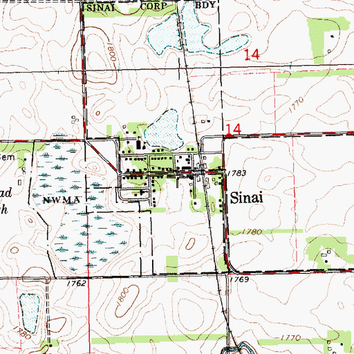 Topographic Map of Sinai Fire Department, SD