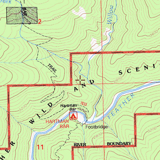 Topographic Map of Catrell Creek, CA