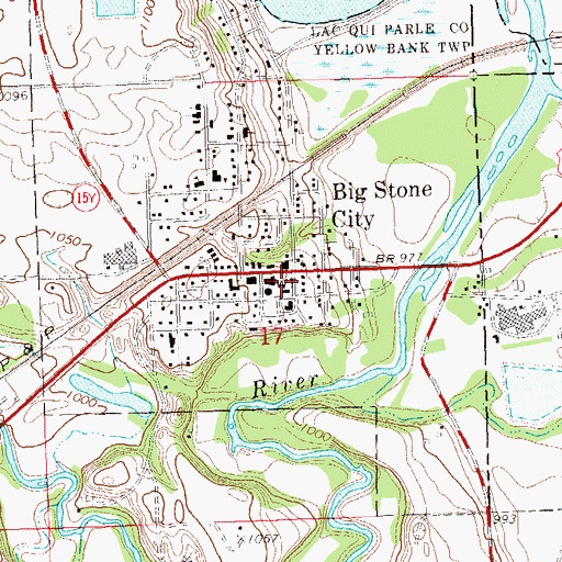 Topographic Map of Big Stone City Fire Department, SD