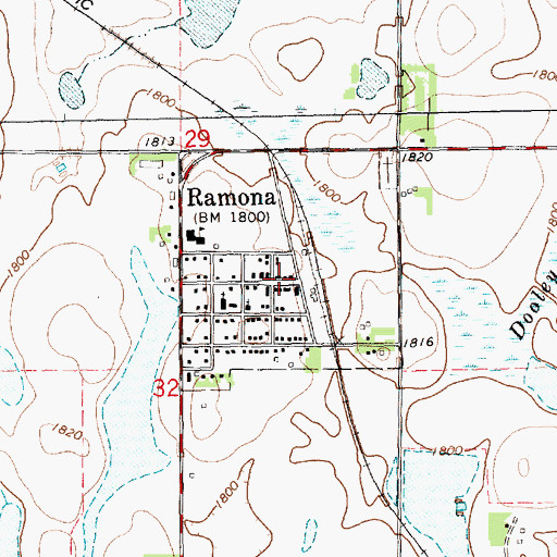 Topographic Map of Ramona Fire Department, SD