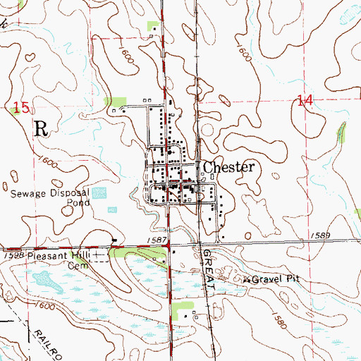 Topographic Map of Chester Volunteer Fire Department, SD