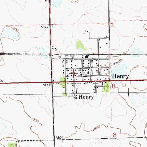 Topographic Map of Henry Fire Department, SD
