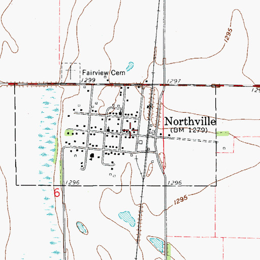 Topographic Map of Northville Fire Department, SD