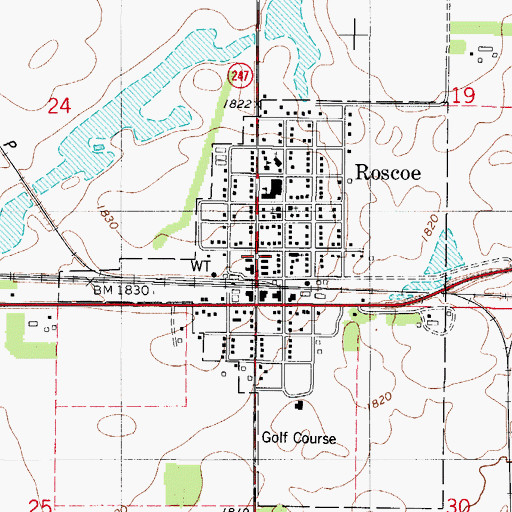 Topographic Map of Roscoe Volunteer Fire Department, SD