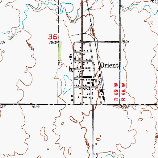 Topographic Map of Orient Fire Department, SD