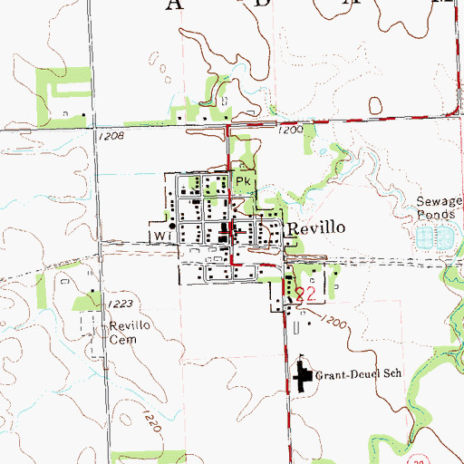 Topographic Map of Revillo Volunteer Fire Department, SD