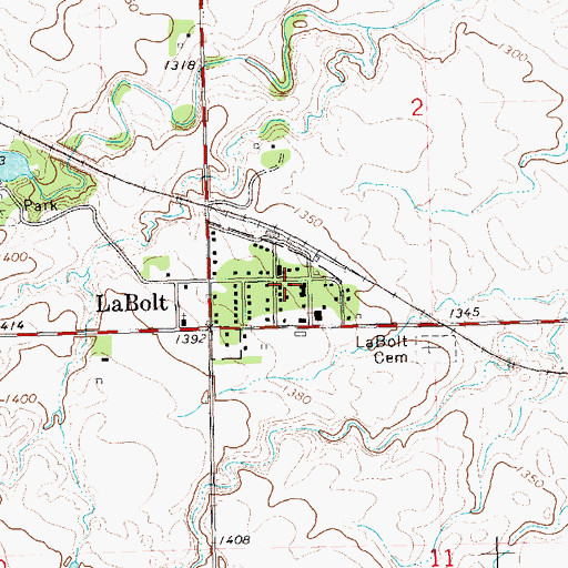 Topographic Map of Labolt Volunteer Fire Department, SD
