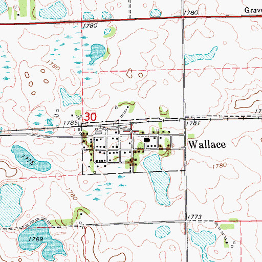Topographic Map of Wallace Fire Department, SD
