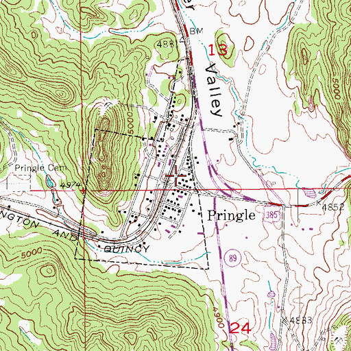 Topographic Map of Pringle Volunteer Fire Department, SD