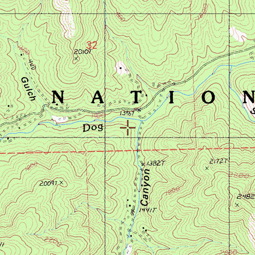 Topographic Map of Cavanaugh Canyon, CA
