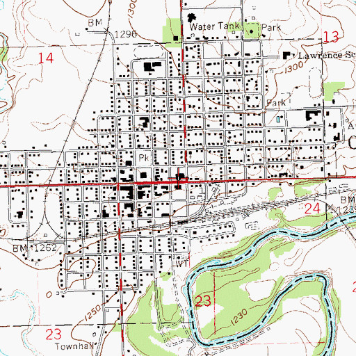 Topographic Map of Canton Fire Department, SD