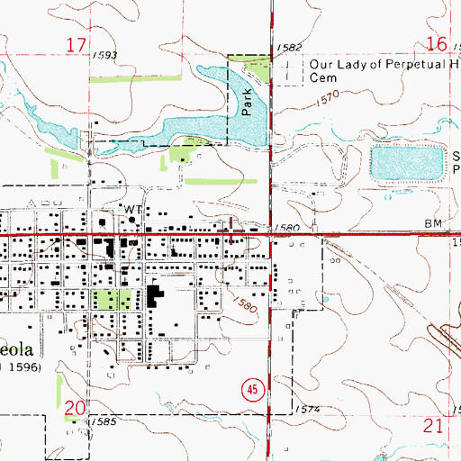 Topographic Map of Leola Fire Department, SD