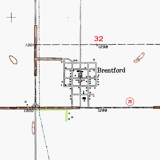 Topographic Map of Brentford Fire Department, SD