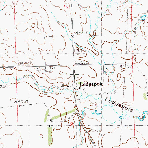 Topographic Map of Lodgepole Fire Department, SD
