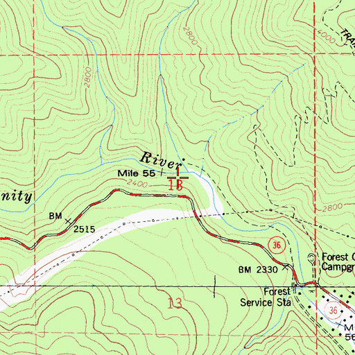 Topographic Map of Cave Creek, CA
