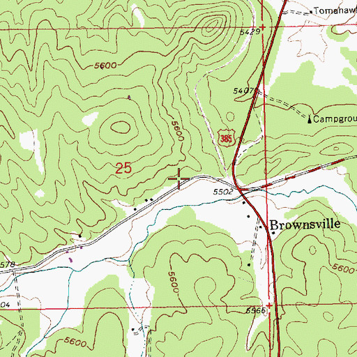 Topographic Map of Brownsville Volunteer Fire Department, SD