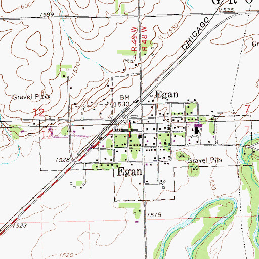 Topographic Map of Egan Fire Department, SD