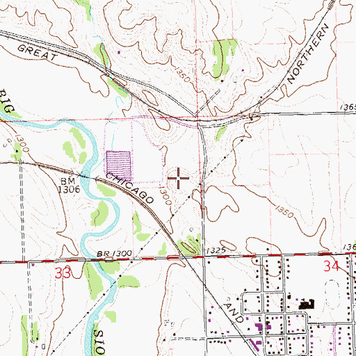 Topographic Map of Brandon Fire Department, SD