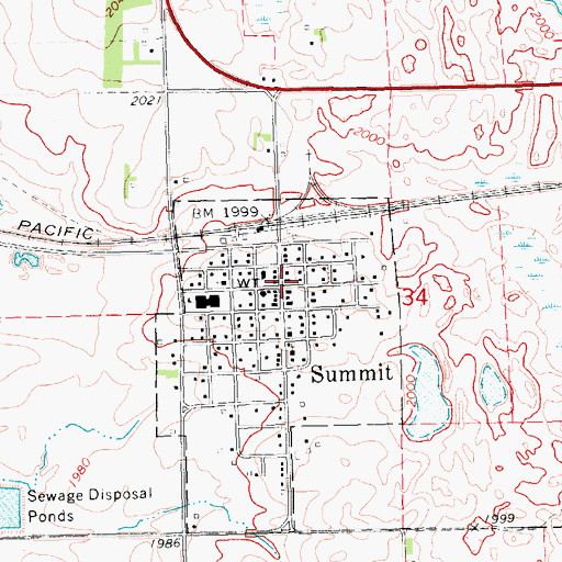 Topographic Map of Summit Volunteer Fire Department, SD