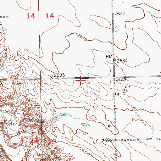 Topographic Map of Hereford Fire Department, SD