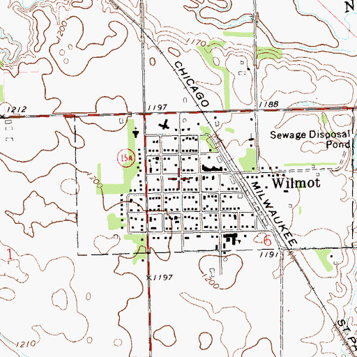 Topographic Map of Wilmot Fire Department, SD