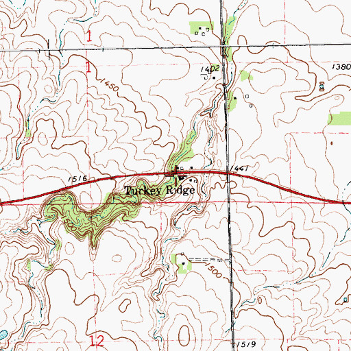 Topographic Map of Hurley Fire Department Turkey Ridge Station, SD