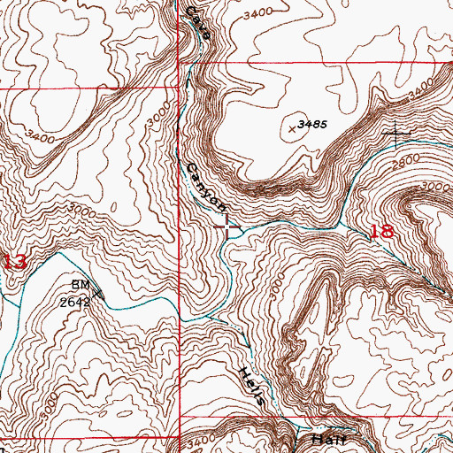 Topographic Map of Cave Canyon, AZ