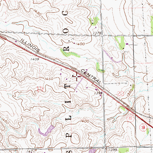Topographic Map of Split Rock Township Volunteer Fire Department, SD