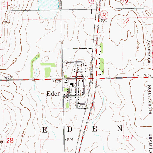 Topographic Map of Eden Fire Department Station 1, SD