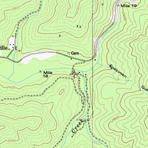Topographic Map of Cecil Creek, CA