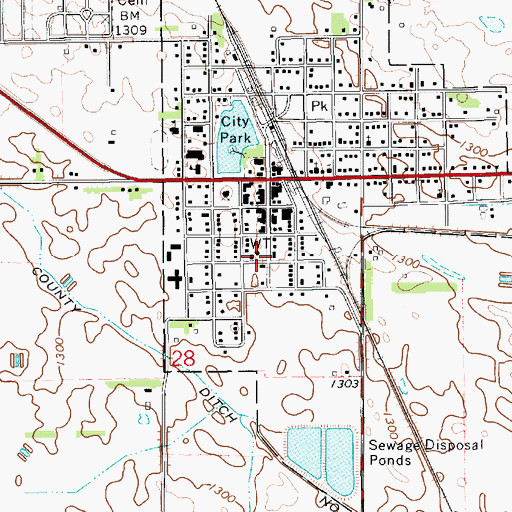 Topographic Map of Wonsocket Fire Department, SD