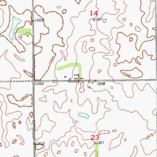 Topographic Map of Sunset Fire Department, SD