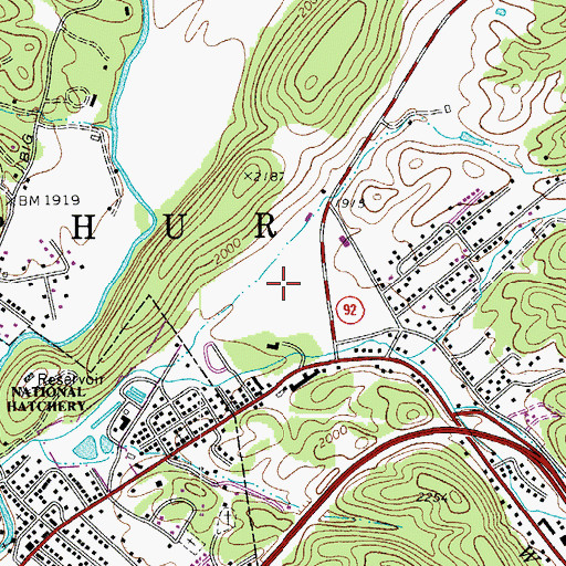 Topographic Map of White Sulphur Springs Emergency Medical Services, WV