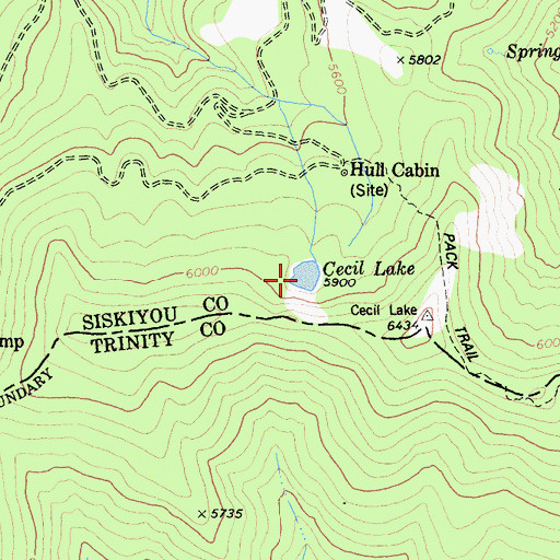 Topographic Map of Cecil Lake, CA